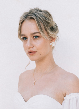 Boucles d'oreilles mariée "Soline" avec fleurs et cristaux 2