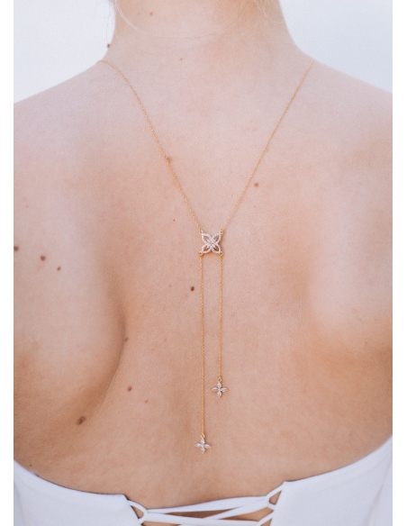 "Soline" Collier de dos au charme chic pour robe mariée dos nu