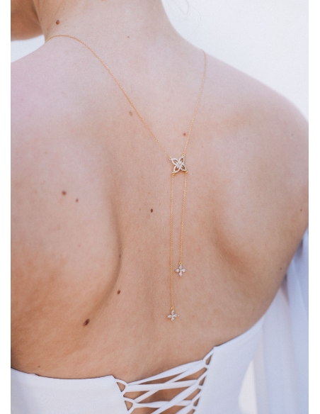 "Soline" Collier de dos au charme chic pour robe mariée dos nu