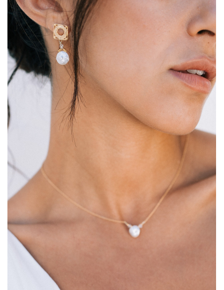 Boucles d'oreilles mariée "Nora" au charme ethnique