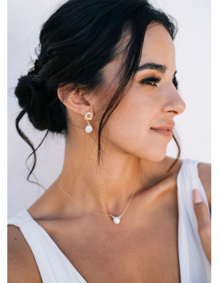 Boucles d'oreilles mariée "Nora" au charme ethnique