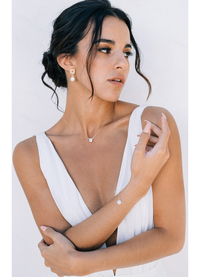 Bracelet mariage "Nora" avec perle...