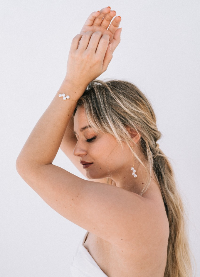 Bracelet mariage "Oceane" simple avec... Bracelet mariage "Oceane" simple avec...