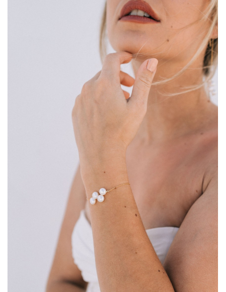 Bracelet mariage "Oceane" simple avec perles d'eau douce