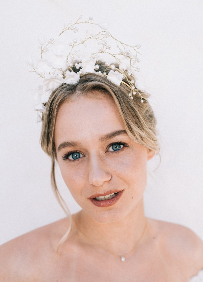 Couronne coiffure mariage "Assia"...