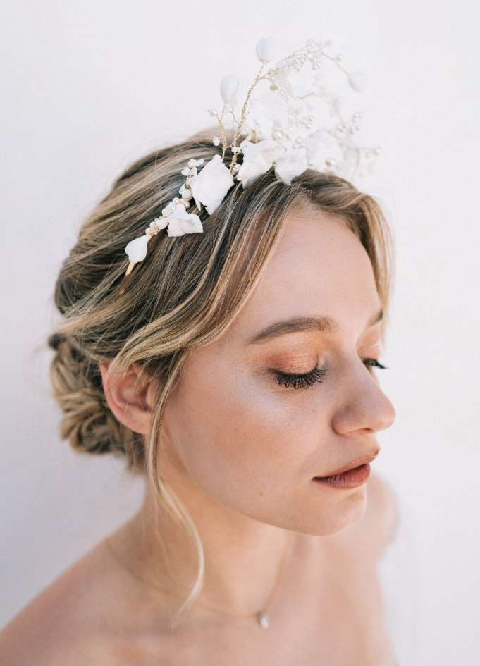 Couronne coiffure mariage "Assia"...