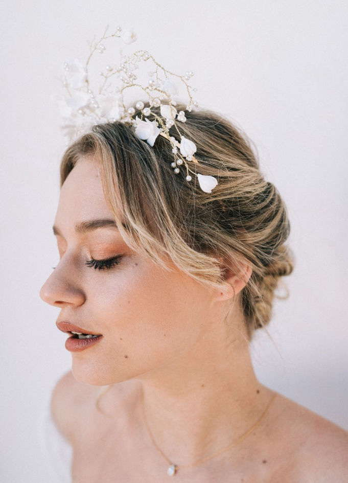 Couronne coiffure mariage "Assia"...