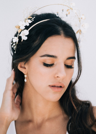 Boucles d'oreilles mariée "Nour" avec perles eau douce et... 2