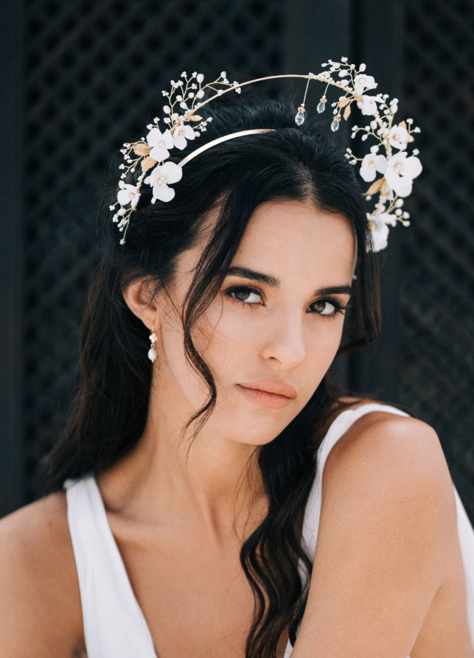 Boucles d'oreilles mariée "Nour" avec... Boucles d'oreilles mariée "Nour" avec...