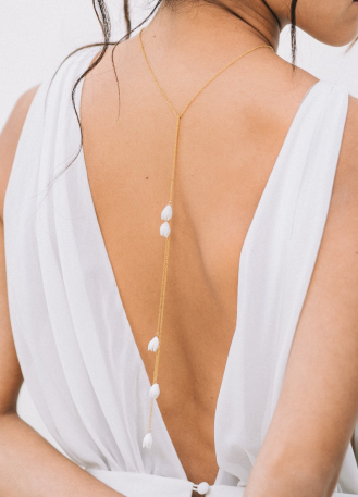 "Lila" collier de mariée pour robe dos décolleté avec... 2