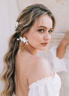 Boucles d'oreilles mariée "Ella" créoles au charme bohème chic