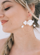 Boucles d'oreilles mariée "Ella" créoles au charme bohème chic