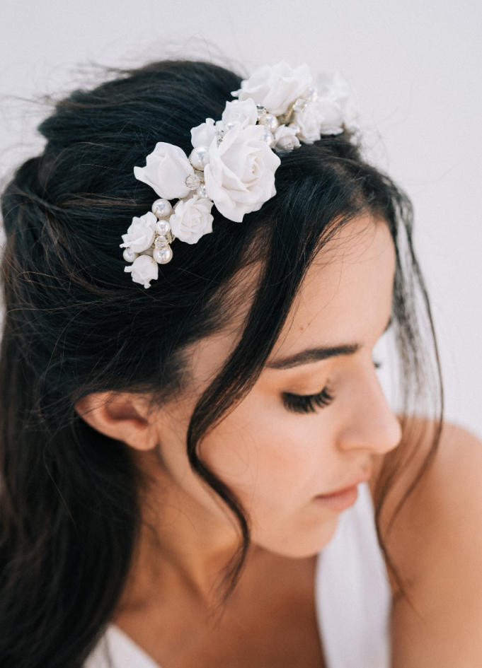Couronne mariage moderne "Rosie" avec...