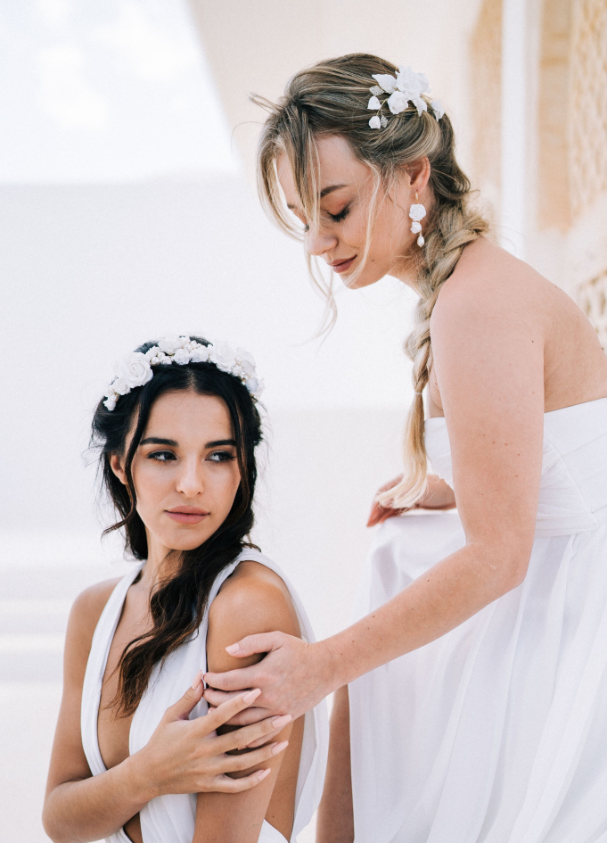 Peigne mariée "Rosalie" avec fleurs,...