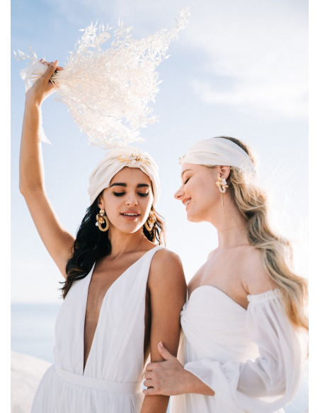 Bandeau "Nouria" en sefsari de soie et son bijou