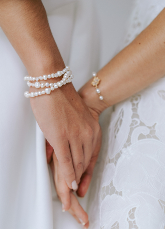 Bracelet mariage "Faustine" avec perles d'eau douce 2