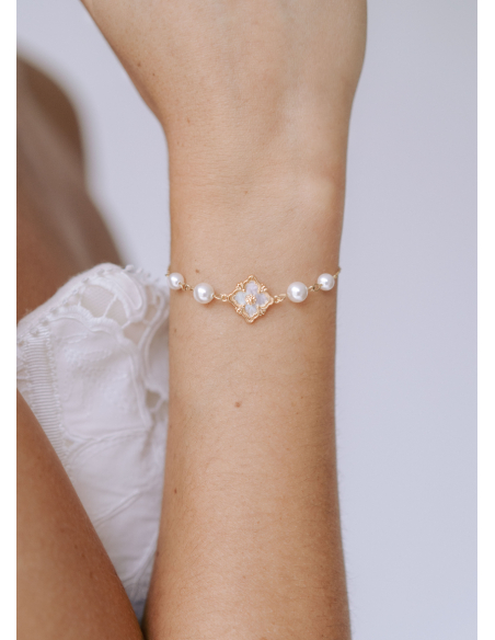 Bracelet mariage "Ofelia" avec perles et strass