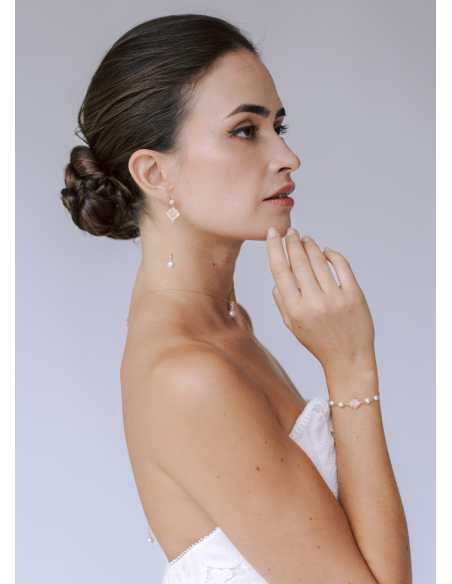 Bracelet mariage "Ofelia" avec perles et strass