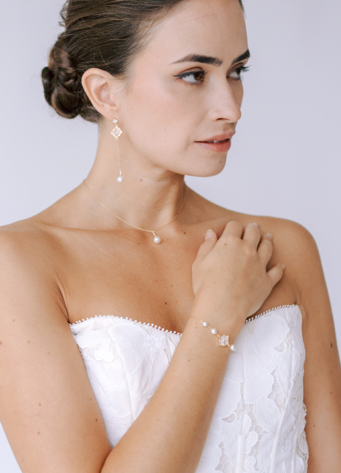 Bracelet mariage "Ofelia" avec perles...