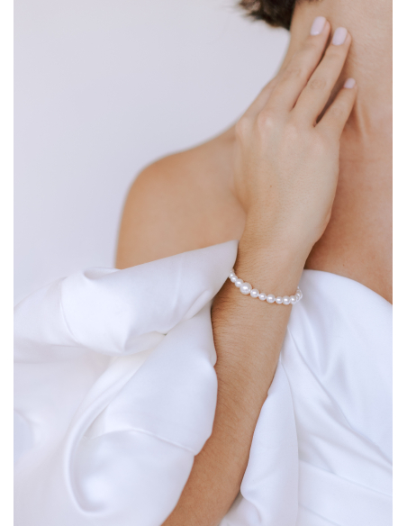 Bracelet mariage "Opaline" avec perles nacrées