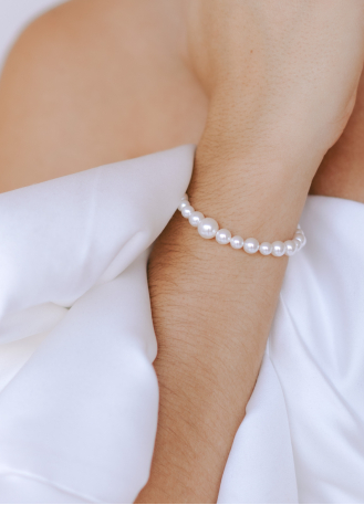 Bracelet mariage "Opaline" avec perles nacrées 2