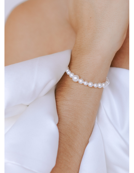 Bracelet mariage "Opaline" avec perles nacrées