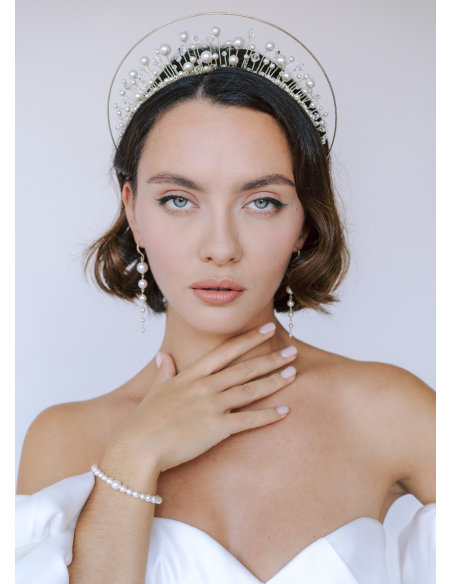 Bracelet mariage "Opaline" avec perles nacrées