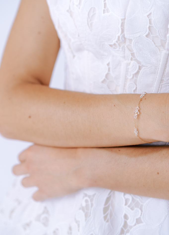 Bracelet mariage "Léana" simple avec toupies en cristal