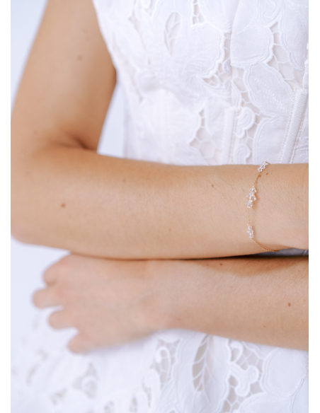 Bracelet mariage "Léana" simple avec toupies en cristal