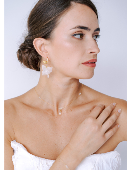 Bracelet mariage "Léana" simple avec toupies en cristal