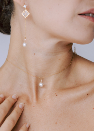 "Ofelia" collier de mariée simple et discret 2