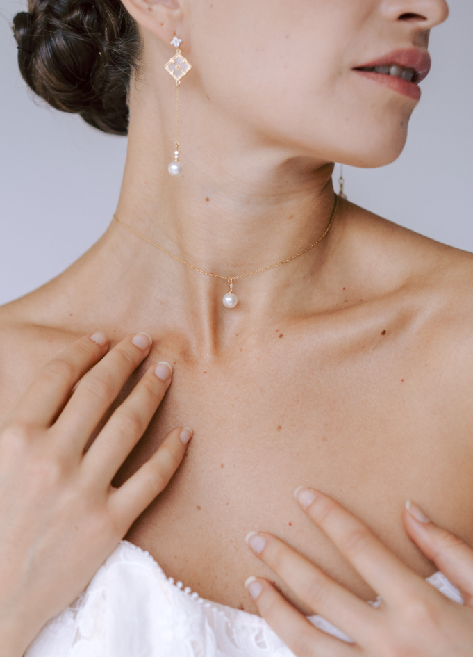 "Ofelia" collier de mariée simple et...