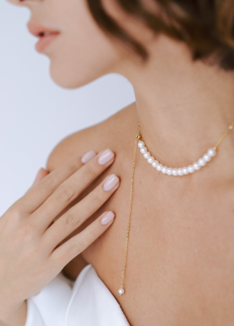 "Léa" Collier choker 2 en 1 avec perles d'eau douce 2