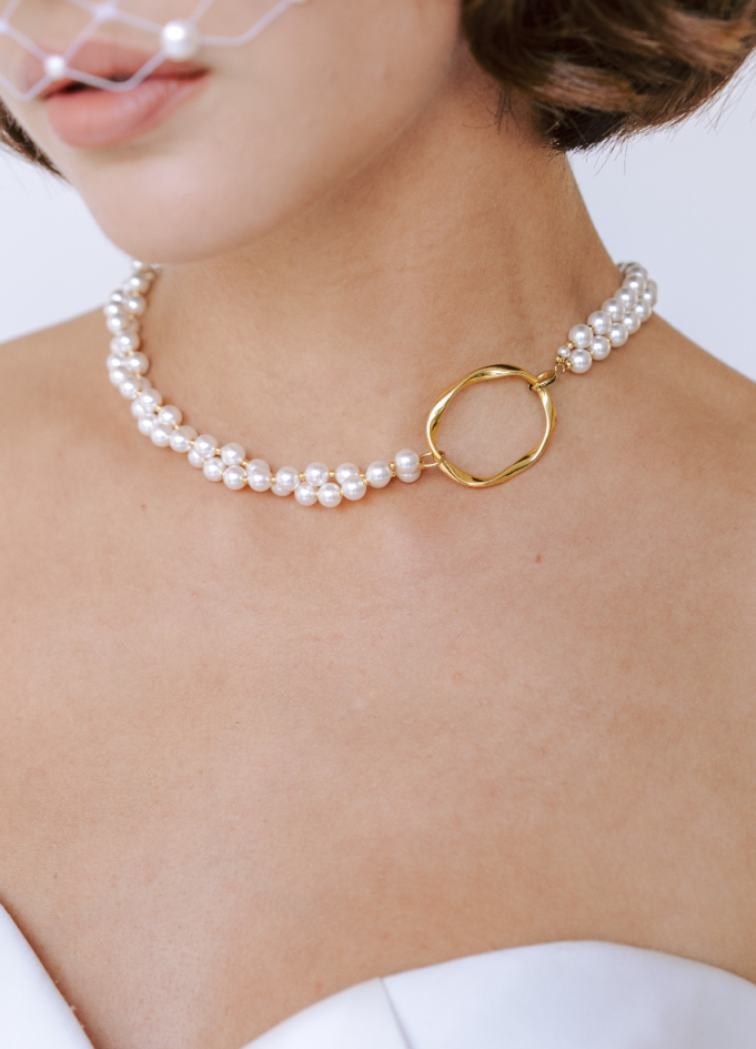 "Julia" Collier choker avec perles...