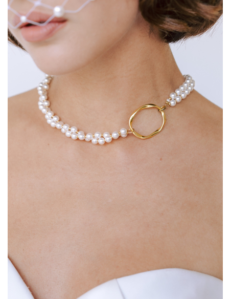 "Julia" Collier choker avec perles nacrées