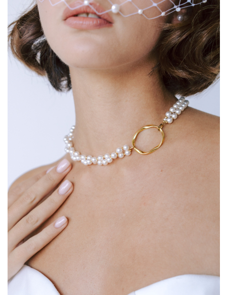 "Julia" Collier choker avec perles nacrées