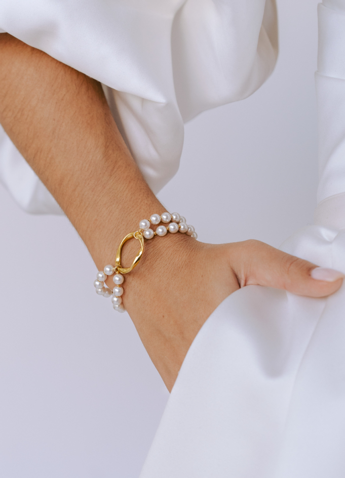 Bracelet mariage "Julia" avec perles nacrées