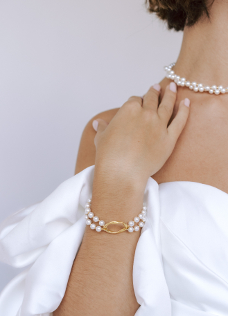 Bracelet mariage "Julia" avec perles nacrées 2