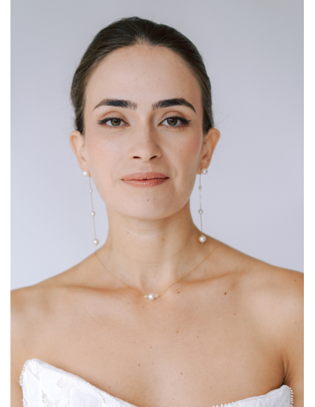 "Clara" Collier de mariée perlé avec bijou robe dos nu