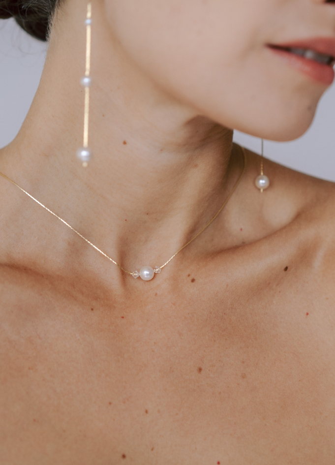 "Clara" Collier de mariée perlé avec...