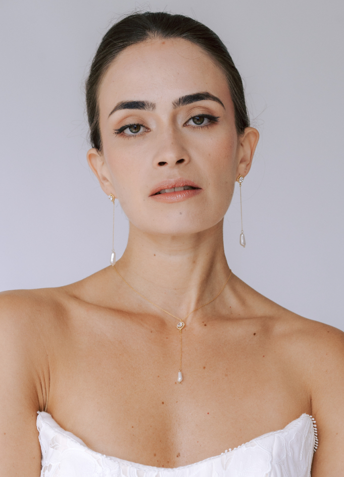 "Agathe" Collier de mariée perlé 2 en...