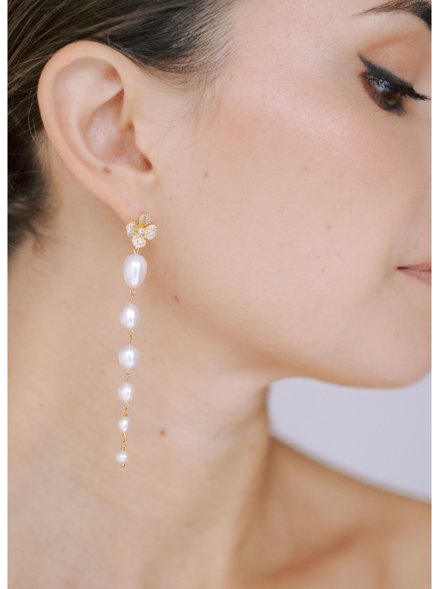 Ensemble Collier + Boucles d'oreilles Perles Eau Douce en Or