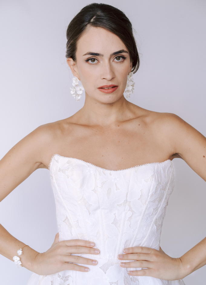 Boucles d'oreilles mariée "Ana" avec...