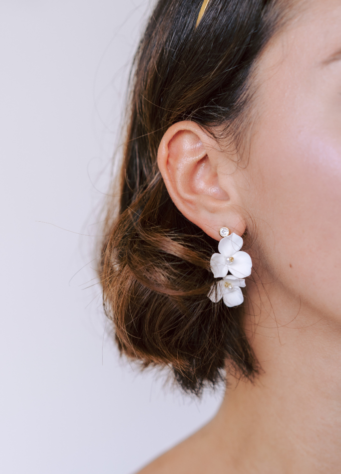 Boucles d'oreilles mariée "Romy" avec... Boucles d'oreilles mariée "Romy" avec...
