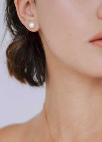 Boucles d'oreilles "Candice" simple clou perles eau douce