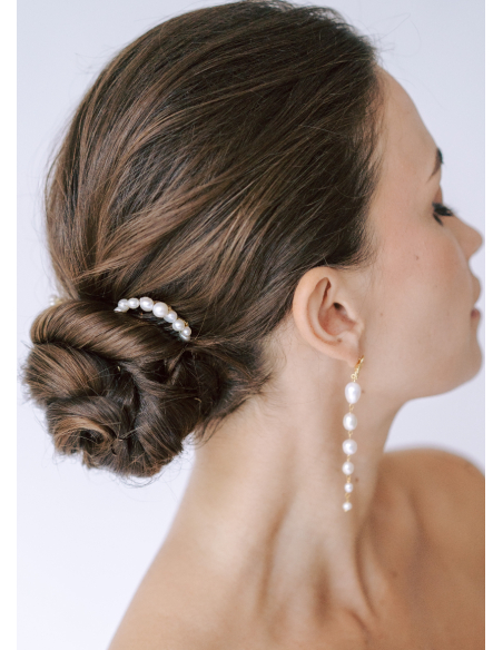 Peigne mariée moderne "Charline" avec perles d'eau douce