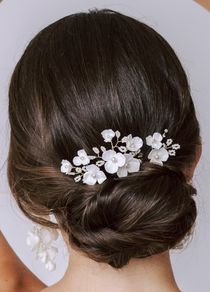 Trio de pics à chignon "Ana" pour votre chignon de mariée