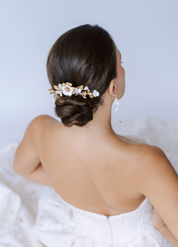 Peigne de mariée "Mia" avec fleurs,...