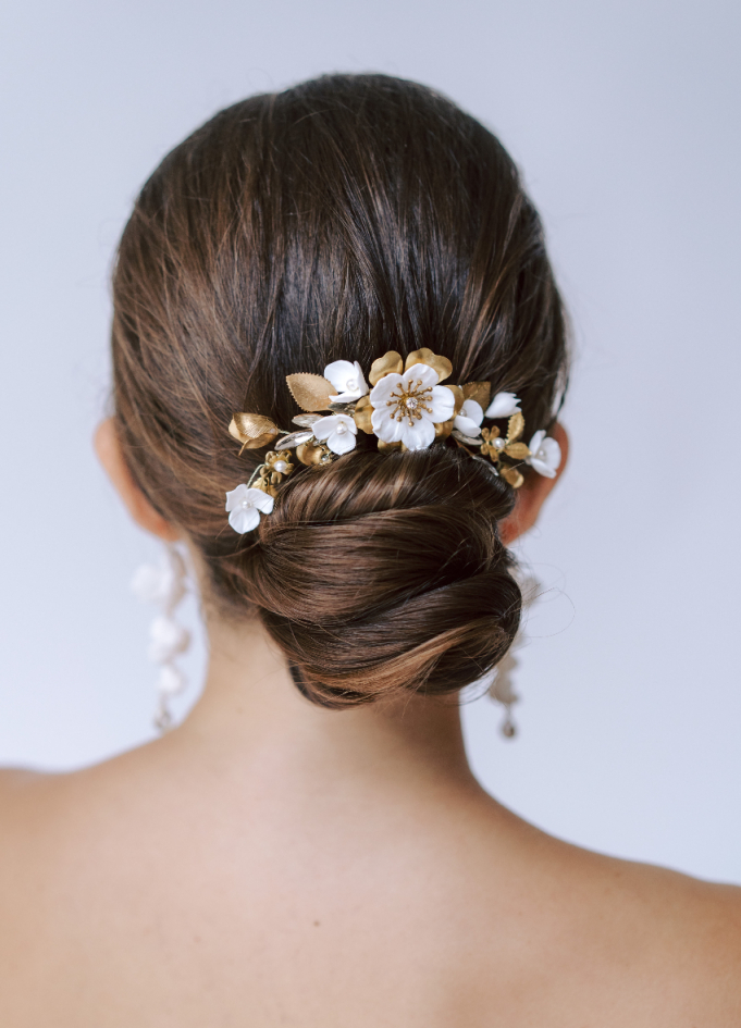 Peigne de mariée "Mia" avec fleurs,...