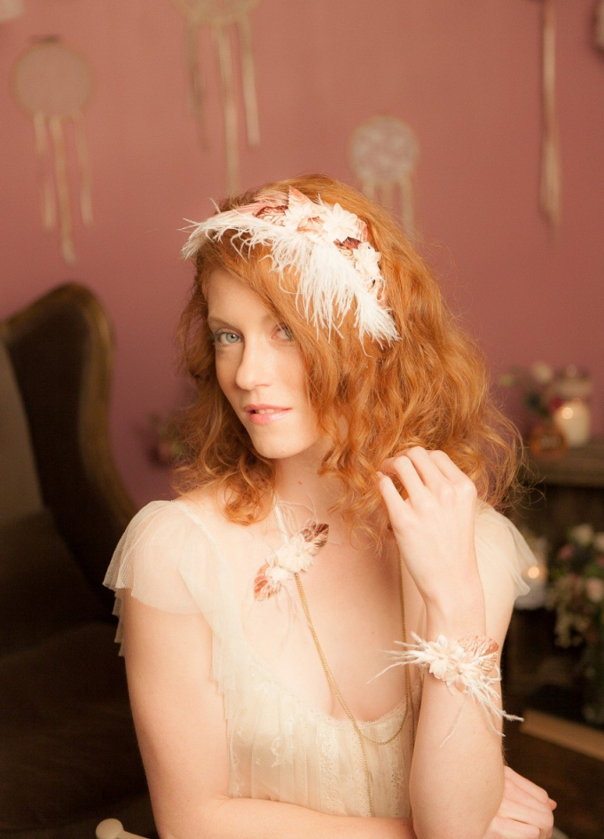 "Douceur" Serre tête avec fleurs de...